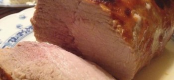 Lomo de cerdo al horno en salsa BBQ