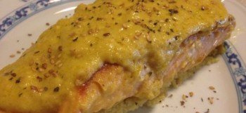 Salmón a la naranja en base de couscous