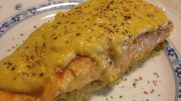 Salmón a la naranja en base de couscous