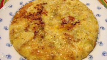 Rosti de puerros y gruyere