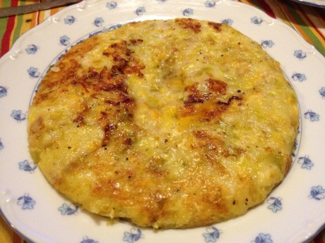 Rosti de puerros y gruyere